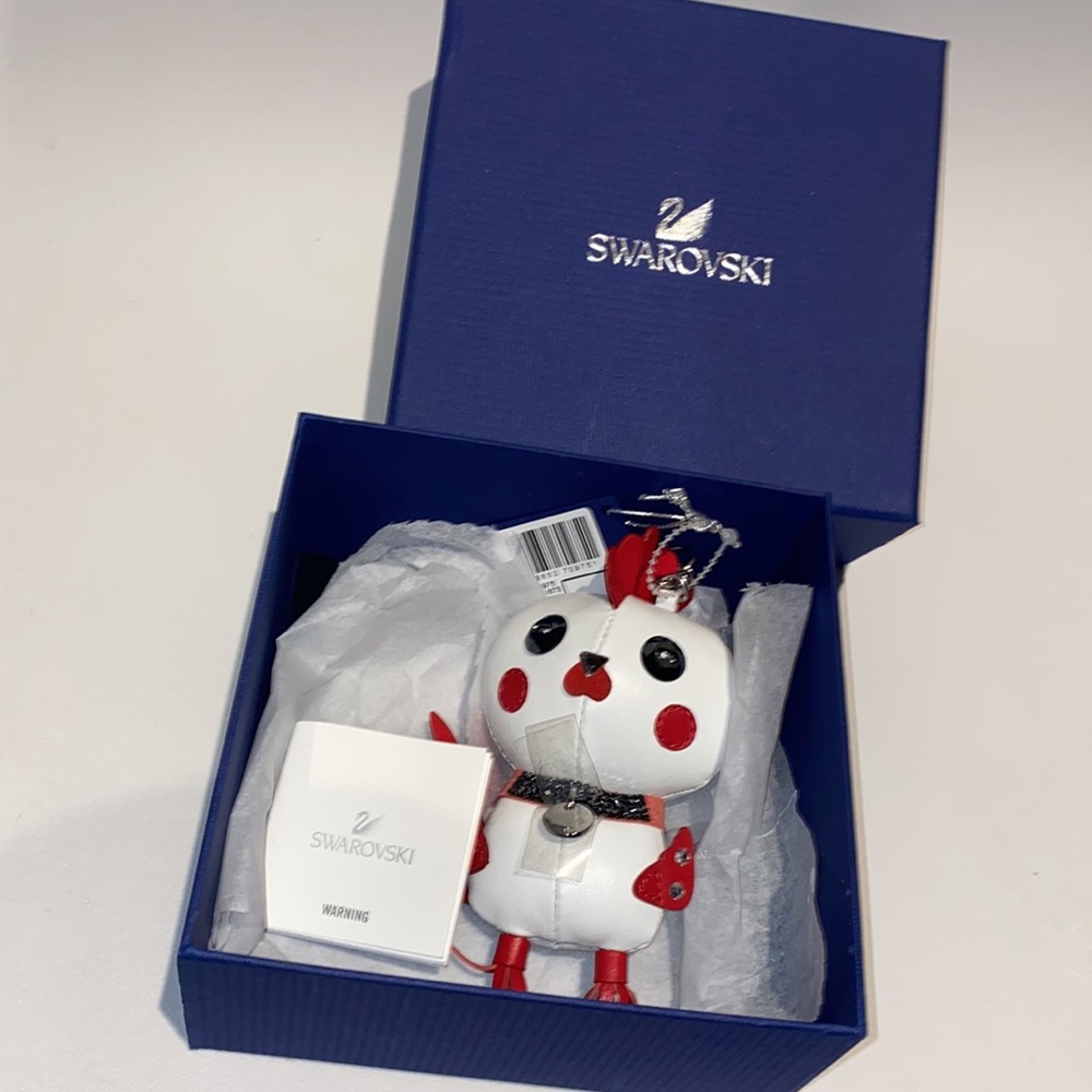 Bnib Swarovski Ltd edition rooster Pascal bag charm crystal key ring jewelry
